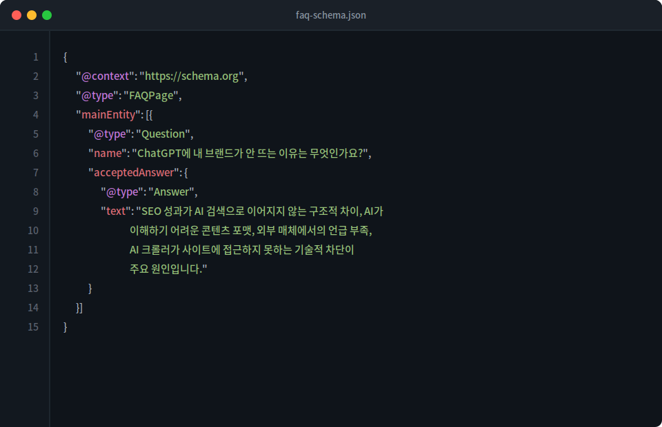 실제 FAQ Schema 예시 - FAQ 구조, Schema 적용